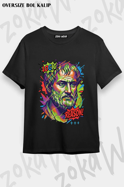 ZOKAWEAR Aristotle on and Back Printed T-Shirt