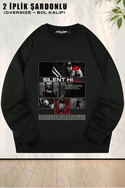 ZOKAWEAR Silent Hill Printed Crew Neck Sweatshirt