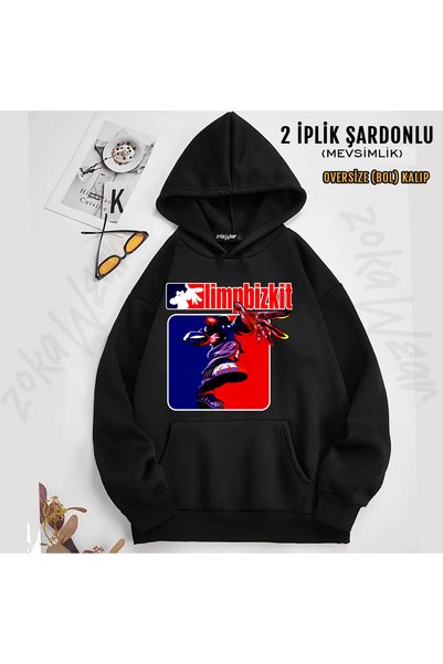 ZOKAWEAR Limp Bizkit V12 Printed Hooded Sweatshirt