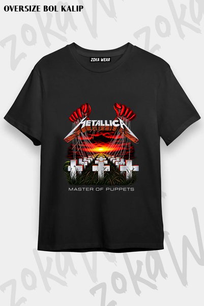 ZOKAWEAR تي شيرت مطبوع عليه Master Of Puppets Metallica