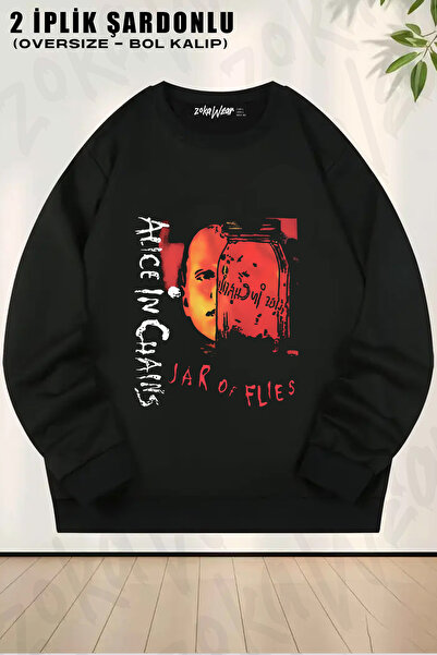 ZOKAWEAR Alice in Chains Jar of Flies Printed Crew Neck Sweatshirt