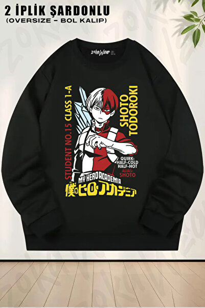 ZOKAWEAR Boku No Hero Academia - Shoto Todoroki Printed Crew Neck Sweatshirt