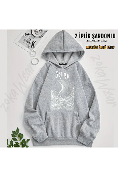 ZOKAWEAR Gojira Baliklar Kopek Baligi Music Printed Hooded Sweatshirt