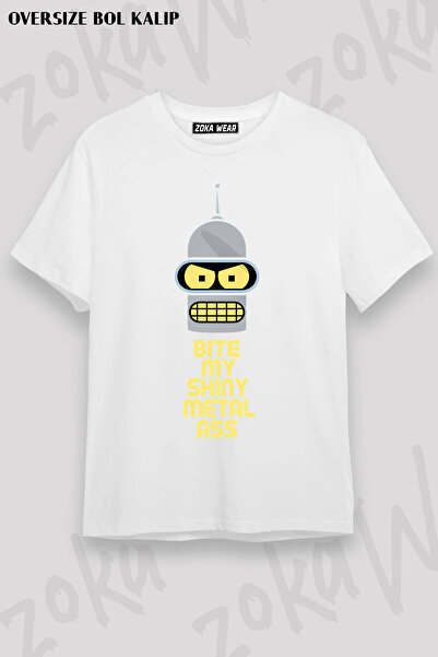 ZOKAWEAR Bite Robot Bender Futurama Printed T-Shirt