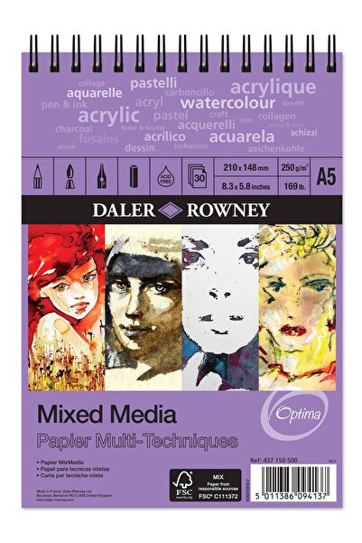 Daler Rowney Όπτιμα Μικτής Τεχνικής Σπιράλ Α5 250γρ 30 φύλλα