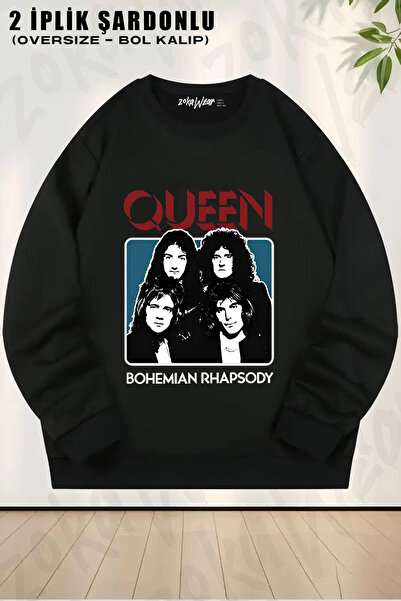 ZOKAWEAR Queen Oversize Printed Crew Neck Sweatshirt