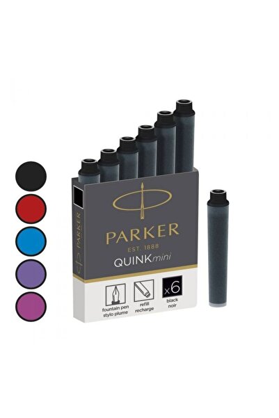 Parker ΦΥΣΙΓΓΙΑ ΜΕΛΑΝΗΣ QUINK MINI ΜΑΥΡΗ 6 ΤΕΜΑΧΙΑ