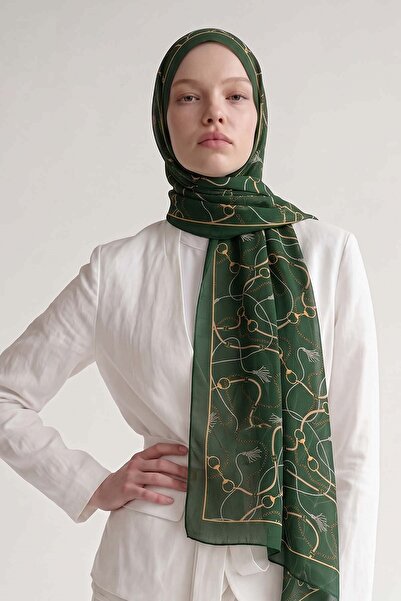 Levidor Chain Patterned Olera Shawl Emerald Green