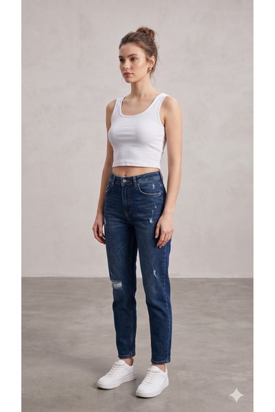 VELLMORA Ribana Fabric Slim Fit Crop
