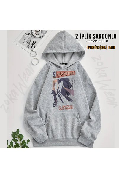 ZOKAWEAR Comics Tv Series the X Files Printed Hooded Sweatshirt