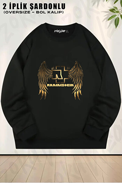 ZOKAWEAR Rammstein - Golden Wings Printed Crew Neck Sweatshirt