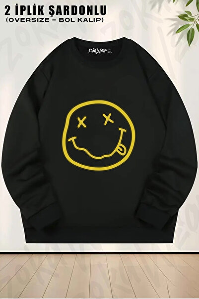 ZOKAWEAR Men's Nirvana Printed Crew Neck Sweatshirt