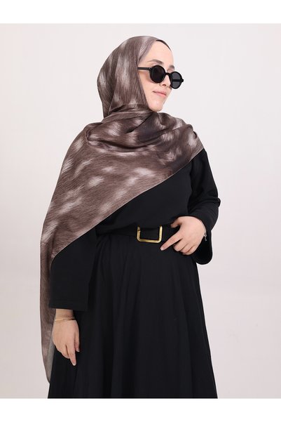 Hepsi Moda Ceylan Desen Bambi Shawl - Stone & Khaki