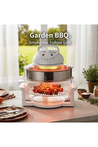 Generic Brand 18L Halogen Oven Air Fryer, Electric Mini Convection Cooker Without Oil, Turbo Hot Air Fryer with Silver Finish, Multi-Purpose Household Countertop Oven for Roasting, Baking & Grilling
