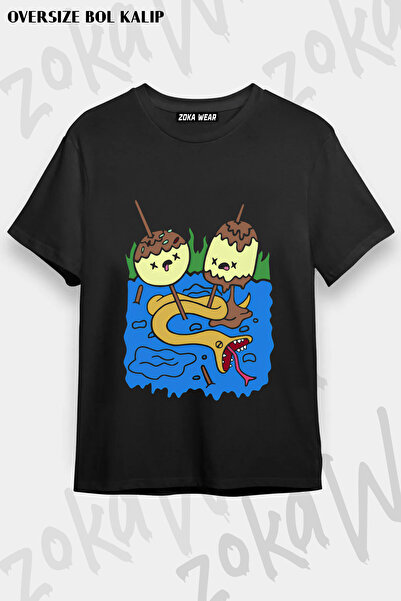 ZOKAWEAR Ahl Black Adventure Time Princess Bubble Printed T-Shirt