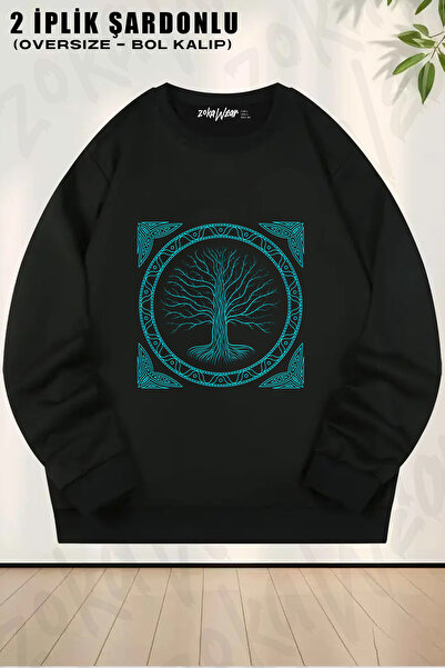 ZOKAWEAR Druidic Yggdrasil - Tree of Life Printed Crew Neck Sweatshirt