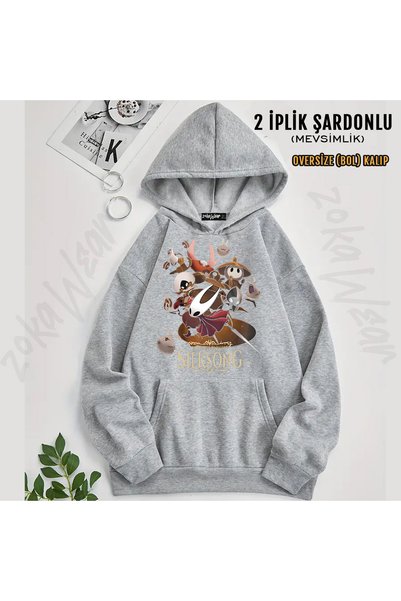 ZOKAWEAR Poster Hollow Knight Silksong Printed Hooded Sweatshirt