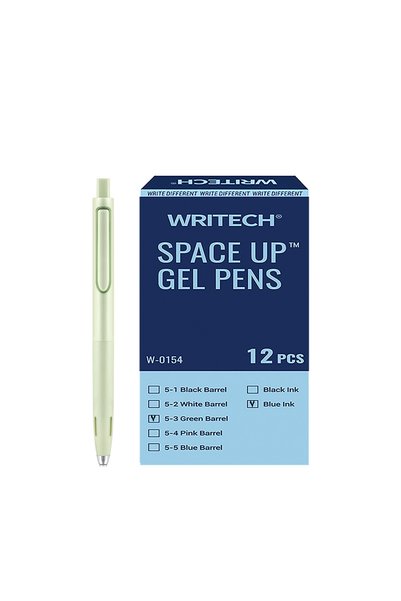Writech Στυλό τζελ με κουμπί, μπλε μελάνι 0.7mm, SPACE UP GREEN (Το προϊόν πω...