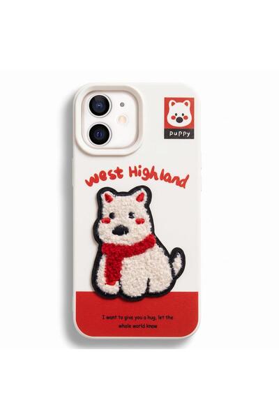 Microsonic Case Compatible with Apple iPhone 11 Stitched Puppy Plush West Hig...