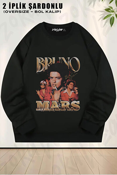 ZOKAWEAR Bruno Mars Designed Printed Crew Neck Sweatshirt