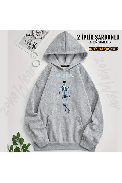 ZOKAWEAR X Ray Skeleton House Md Printed Hooded Sweatshirt