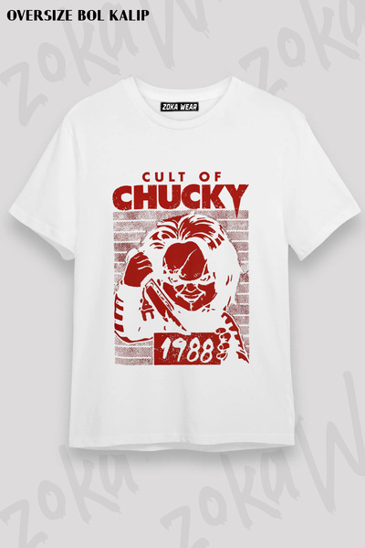 ZOKAWEAR Cult of Chucky 1988 Horror Movie Caki Printed T-Shirt