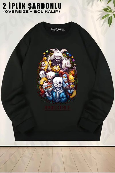ZOKAWEAR Undertale Sans V23 Printed Crew Neck Sweatshirt