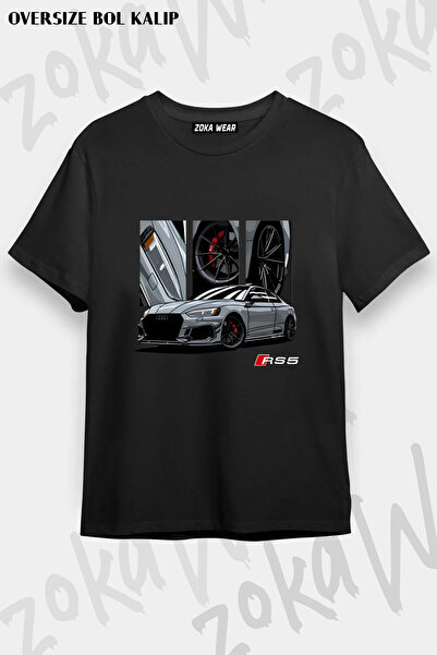 ZOKAWEAR Gray Audi Rs5 Printed T-Shirt