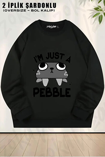 ZOKAWEAR Dandy S World Pebble It S Just a Pebble Printed Crew Neck Sweatshirt