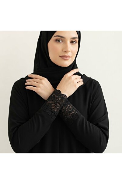 MAYSAM HAC UMRE HEDİYELİK Women's Black Elegant Lace Sleeve Cover / Dress and...