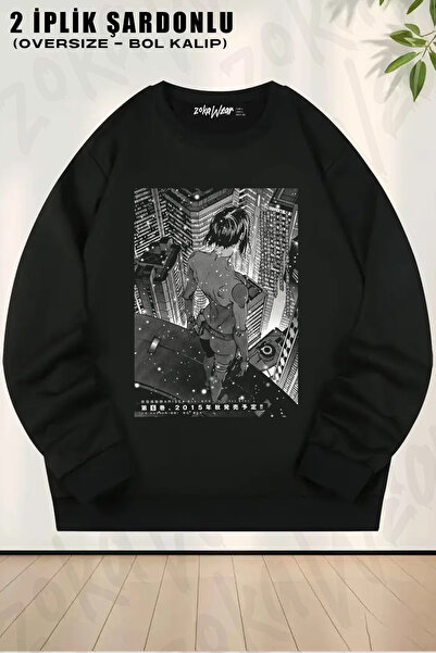 ZOKAWEAR Ghost in the Shell Classic Printed Crew Neck Sweatshirt