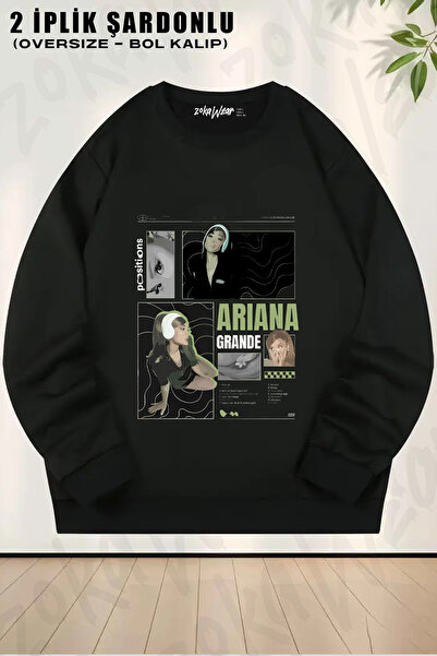 ZOKAWEAR Ariana Grande B Printed Crew Neck Sweatshirt