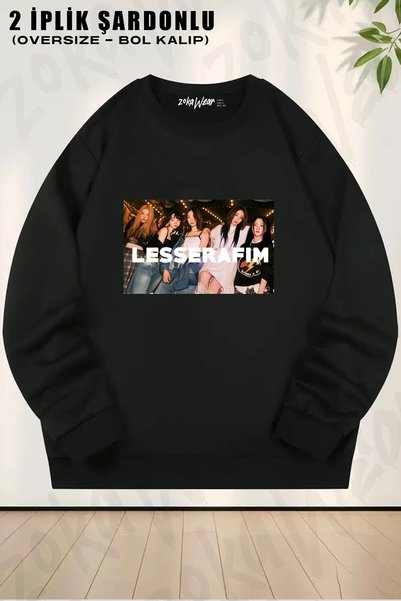 ZOKAWEAR Le Sserafim K Pop Printed Crew Neck Sweatshirt