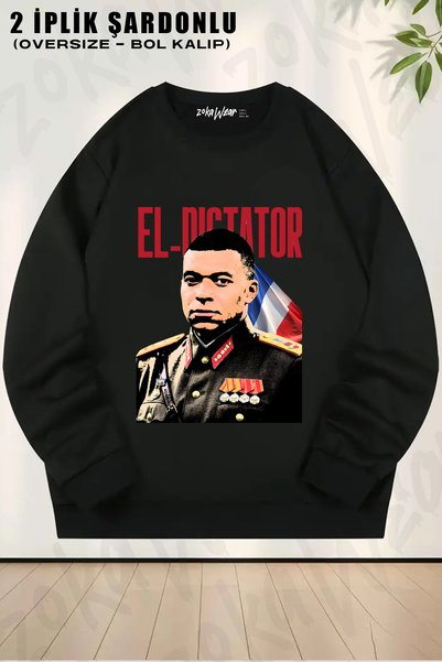 ZOKAWEAR El Dictator Kylian Mbappe Football Printed Crew Neck Sweatshirt