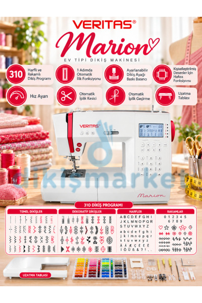 dm dikişmarket Veritas Marion 310 farklı dikiş programlı Dikiş Makinası
