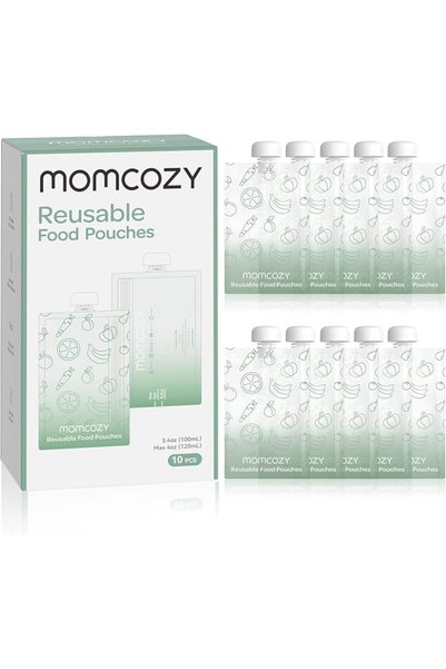 Momcozy أكياس طعام قابلة لإعادة الاستخدام للأطفال الصغار، خالية من مادة BPA، ...