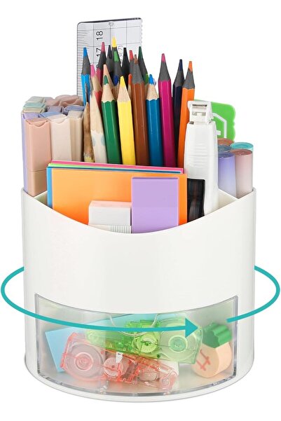GENERAL Desk Pen Holder, 4-Slot 360-Degree Rotating Pen Organizer, Stationery...