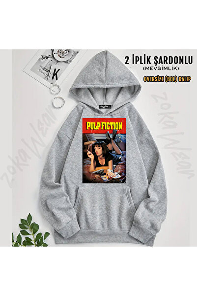 ZOKAWEAR Mia Film Pulp Fiction Printed Hooded Sweatshirt