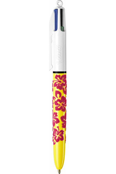 Bic Στυλό διαρκείας 1.0mm με πολύχρωμο μελάνι 4 χρωμάτων, Original Yellow Flower