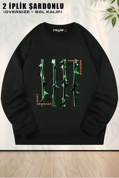 ZOKAWEAR Type O Negative October Rust Rock Metal Music Printed Crew Neck Swea...