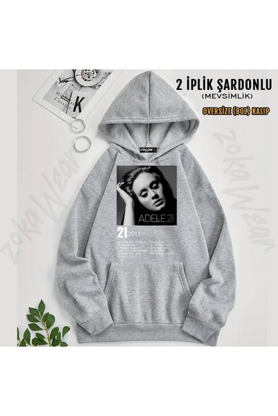 ZOKAWEAR Adele 21 Album Cover Printed Hooded Sweatshirt