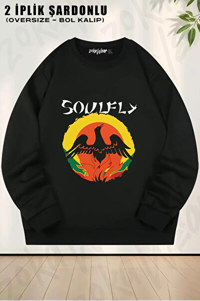 ZOKAWEAR Primitive Metal Soulfly Printed Crew Neck Sweatshirt