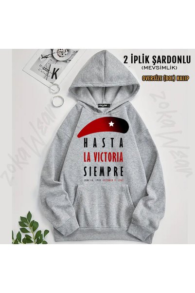 ZOKAWEAR Che - Hasta La Victoria Siempre Printed Hooded Sweatshirt