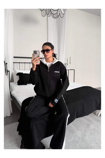 ESRAHELVACI Double Color Hooded Tracksuit Set