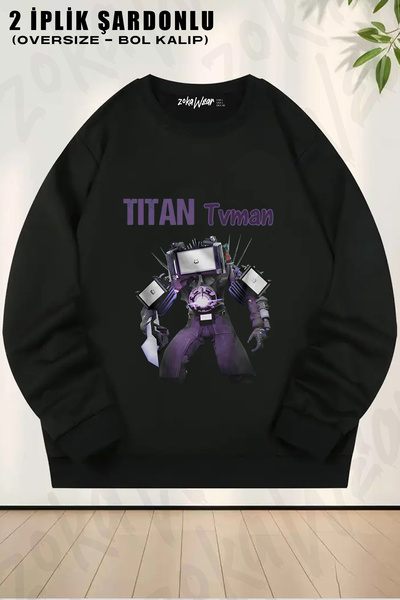 ZOKAWEAR Titan Tvman Skibidi Toilet Printed Crew Neck Sweatshirt