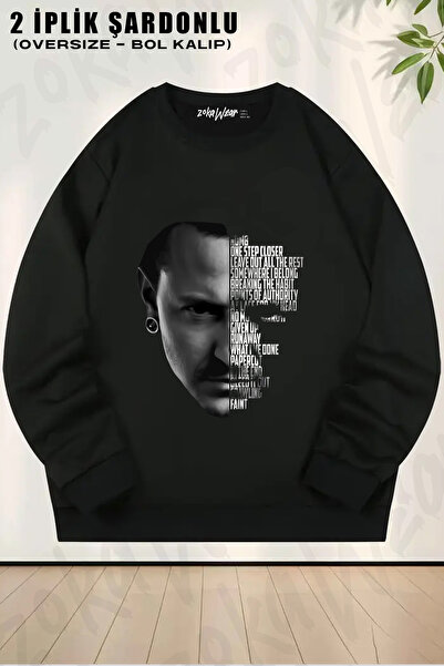 ZOKAWEAR Linkin Park - Chester Printed Crew Neck Sweatshirt