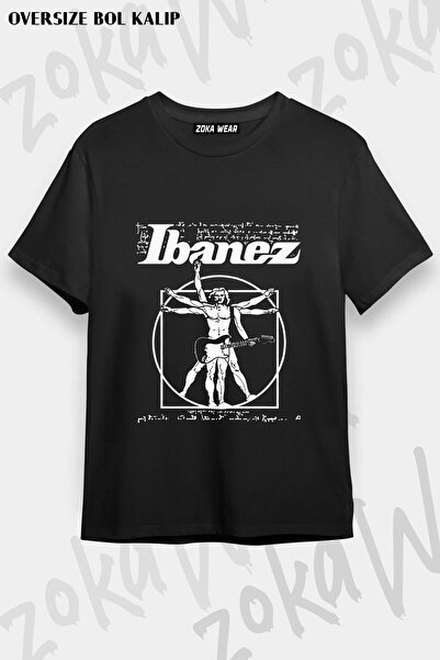 ZOKAWEAR Guitarist Vitruvius Vitruvian Man Ibanez Printed T-Shirt