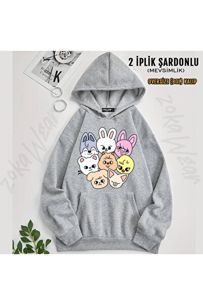 ZOKAWEAR Stray Kids Skzoo V7 Printed Hooded Sweatshirt