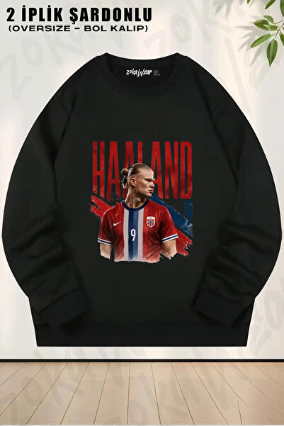 ZOKAWEAR Erling Haaland Printed Crew Neck Sweatshirt