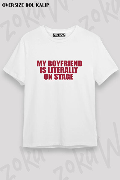 ZOKAWEAR My Boyfriend Is Literally on Printed T-Shirt